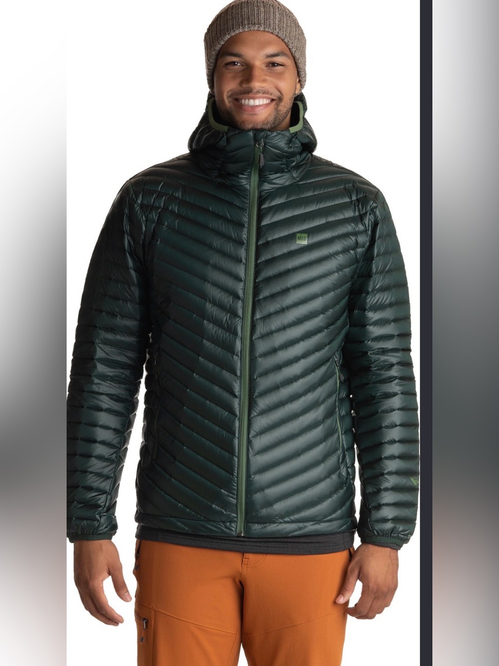 MEC Green Men’s Radiator Lite Down Hoodie Puffer Jacket sz Large
